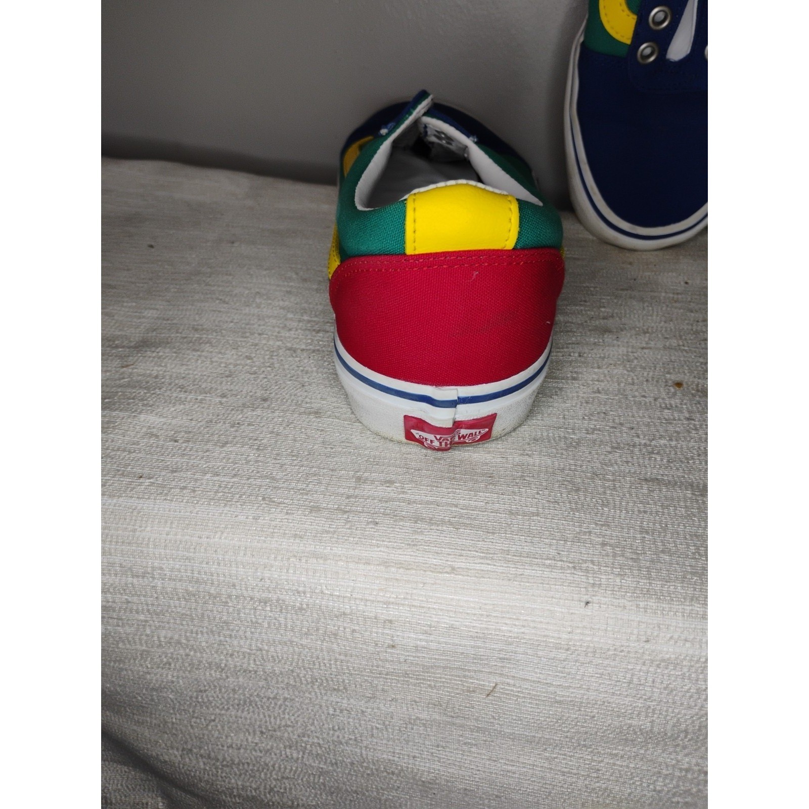 Vans Old Skool Men's 7 Off The Wall Laced Skate Shoes Blue Yellow Green Red Y2K thumbnail 7