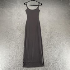 Princess Polly Knox Maxi Dress Womens US 2 Gray Slip Scoop Low Back Lined Slim