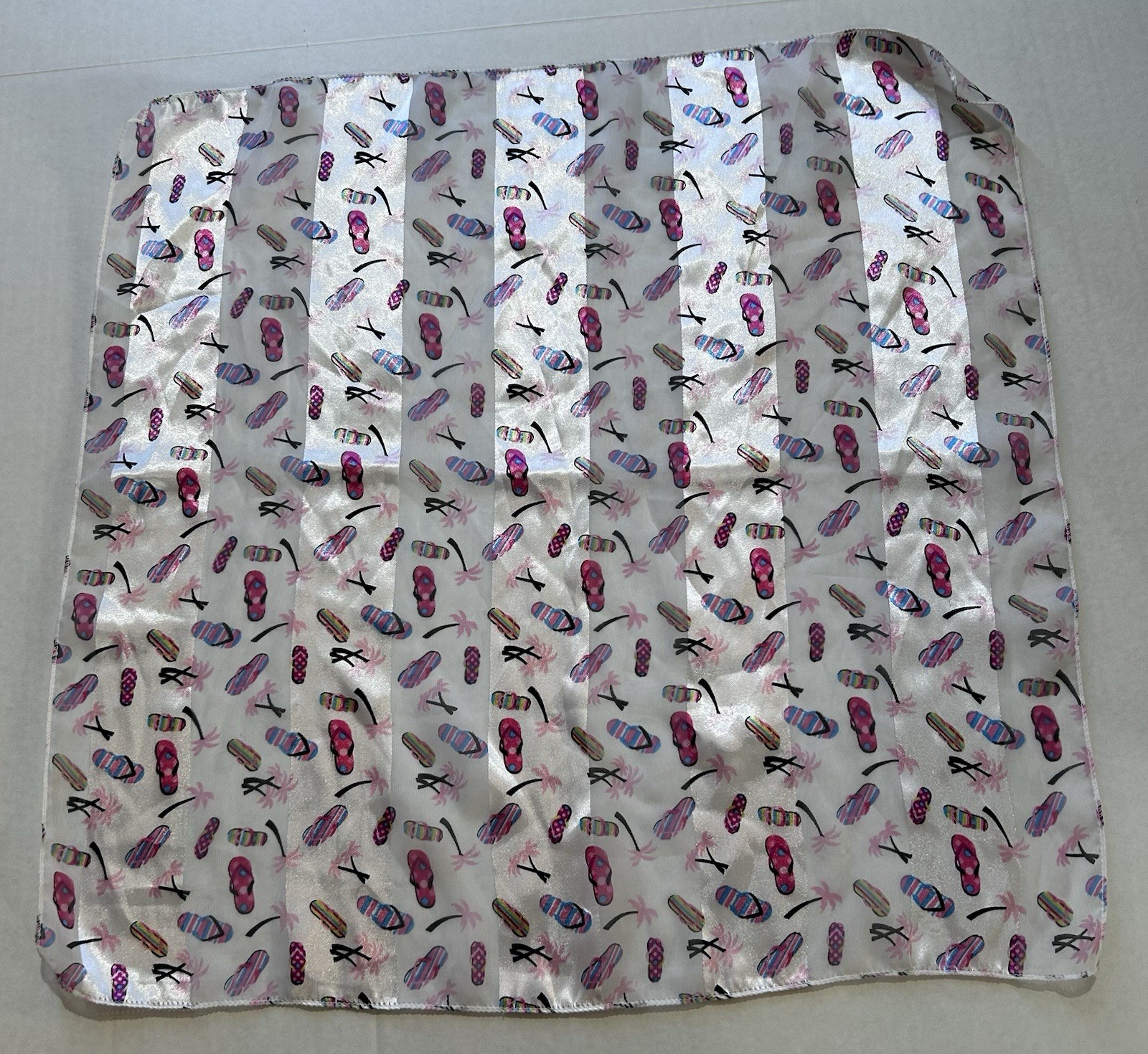 Sheer Square Scarf 21x21 Flip Flop Design Lightweight Fashion Accessory