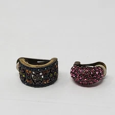 Vintage Heidi Daus 2 set pair of mismatched SWAROVSKI CRYSTAL clip on