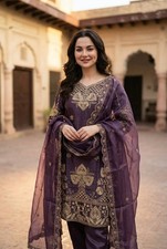 New Collection Heavy Silk Kurta Palazzo With Dupatta For Wedding Wear