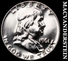 1961 Silver Franklin Half Dollar - Choice Gem Proof  Lustrous  #J8560