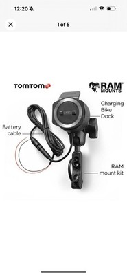 TomTom Motorcycle/Bike Ram Mount Kit +Cable│For Rider 40 400 450 500 ...