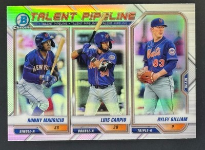 2021 Bowman - Talent Pipeline Ronny Mauricio, Ryley Gilliam, Luis Carpio #TP-NYM