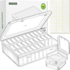 Bead Organizer Box, 30Pcs Small Clear Plastic Storage Containers, Craft Storage