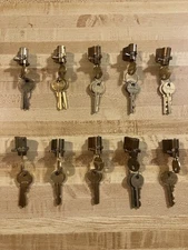 CompX USPS  National Mailbox Lock & Keys Lot of (10) Locks Brass Used
