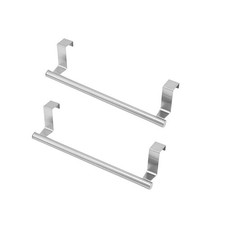 2Pack Stainless Steel Over The Door Towel Holder No Drill Hanger Bar for Kitchen