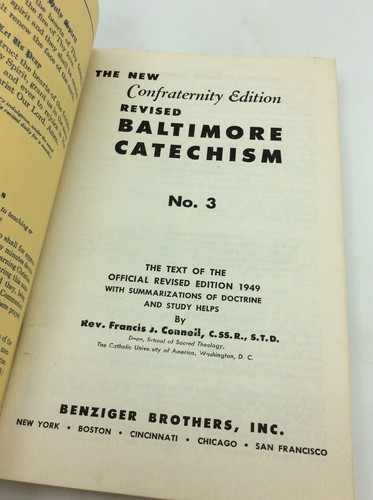 THE NEW CONFRATERNITY EDITION REVISED BALTIMORE CATECHISM No 3 - 1954 - Catholic - Picture 2 of 5