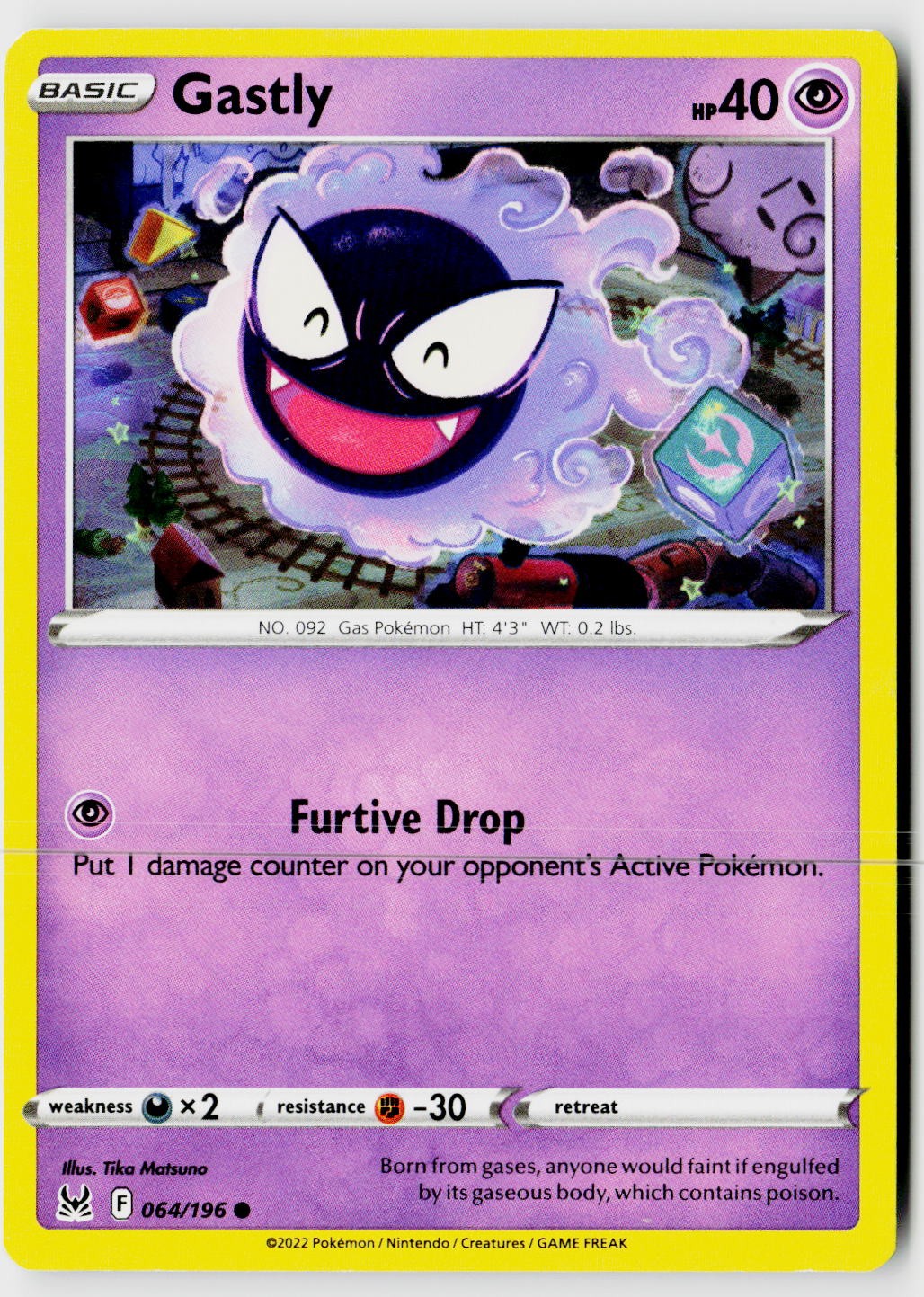 Gastly 064/196 Common Lost Origin Pokemon Near Mint