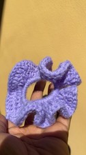 Purple Acrylic Crochet Hair Scrunchie for Women, Solid Casual Accessory