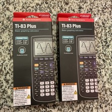 LOT of 2 Texas Instruments TI-83 Plus Graphing Calculator Black - New Sealed