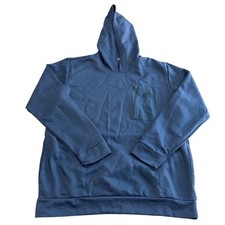 Adidas Mens Pullover Hoodie Navy Blue Zippered Chest Pocket Sweatshirt XL