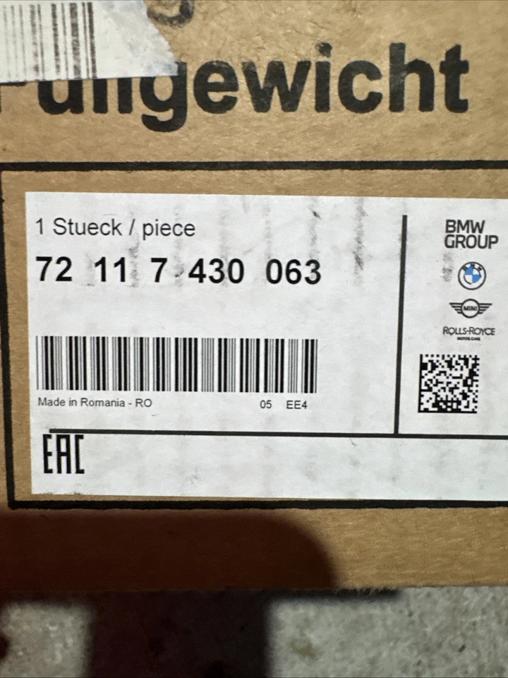 Cinturón de seguridad superior central trasero BMW 530e 530i 550 540 2017-2023 72117430063 OEM nuevo Foto 2 de 4