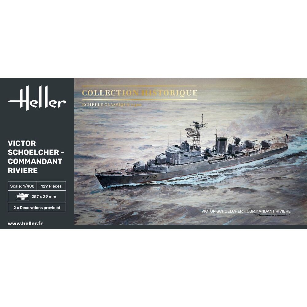 Maquette Navire Victor Schoelcher Heller 81015 réplique Commandant Rivière 1:400