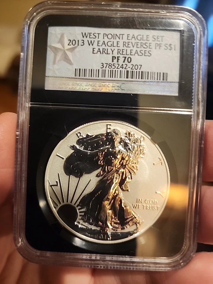 2013-W Reverse Proof SILVER EAGLE NGC PR PF70 & Enhanced SP70 Early Release SET - Image 3 of 4