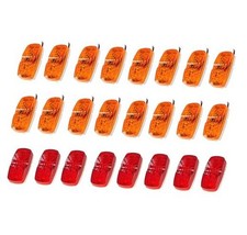 24 Pcs 4x2 Inch Trailer RV Marker LED Light, Bullseye/Tiger 16*Amber+8*Red
