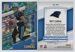 2022 Panini Donruss Elite Rookies Teal /25 Matt Corral #103 Rookie RC