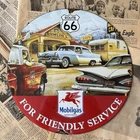 VINTAGE MOBILGAS ROUTE 66 GAS OIL PUMP SERVICE 12 INCH PORCELAIN ENAMEL SIGN