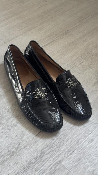 Women Polo Ralph Lauren Loafers Black Leather 39