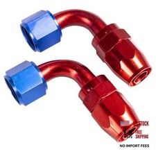 2PCS 6AN 90 Degree Aluminum Swivel Hose End Fitting for Braided CPE 6AN90-2P