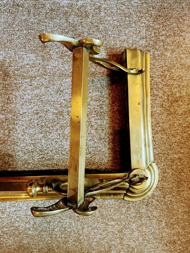 Vintage verzierter Jugendstil Messing Feuerschutzblech - Bild 9 von 12