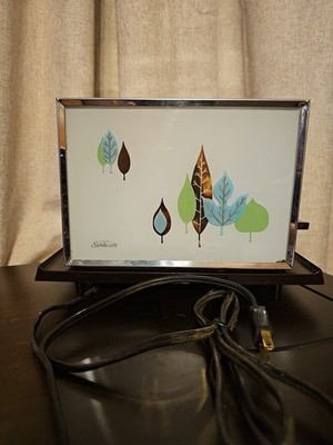 Vtg Sunbeam AT-A Toaster Mid Century Glass White W/ Leaf Design Works