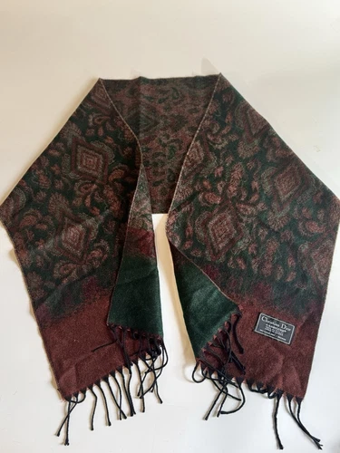 RARE foulard Christian Dior 100% acrylique Cashluxe unisexe fabriqué en Corée rare impression