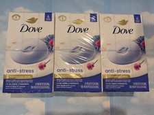 LOT 3 DOVE ANTI-STRESS BEAUTY BAR SOAP 6-3.75 OZ EACH TOTAL 18 BARS