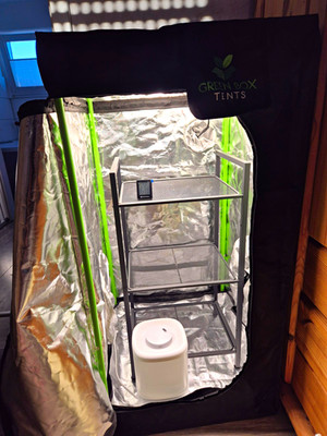 Green Box Tents Growzelt Indoor schwarz, silber reflektierend, lichtbeständig