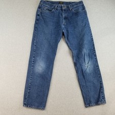Lee Jeans Men's Sz 36x32 VTG Regular Fit Dark Wash 100 Cotton Normcore Trendy