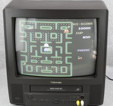 Toshiba MV13K2 13" CRT TV VCR Combo Retro Gaming 2000 Video Tested Works No VCR