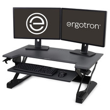 Image of Ergotron WorkFit-TL Sit-Stand Desktop Workstation Standing Desk Converter Black