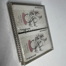 Vtg Stancraft Double Deck of Plastic Coated Playing Cards & Gold Glitter Case