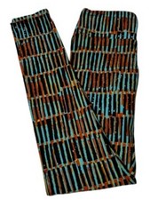 LuLaRoe Leggings OS One Size FALL Autumn Tribal COLORFUL STRIPE Abstract Lounge