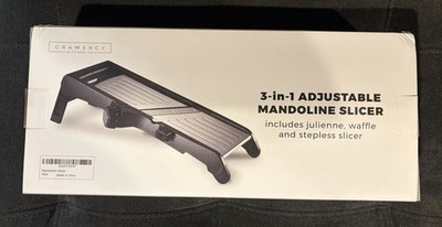 Gramercy Adjustable 3-in-1 Mandoline Food Slicer w/One Pair Cut-Resistant Gloves