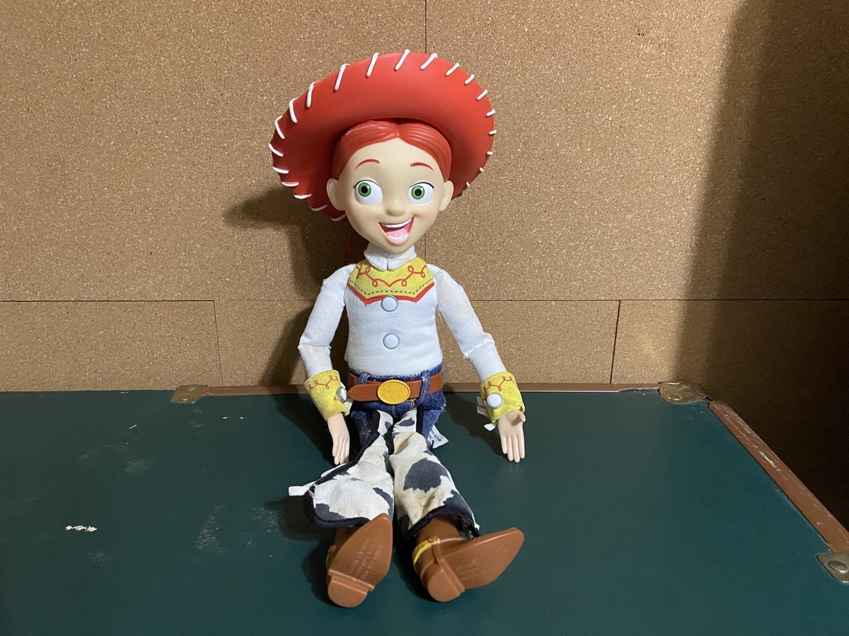 Disney Pixar Thinkway Toy Story Jessie Woody Pull String Doll 16” Works  Dirty!