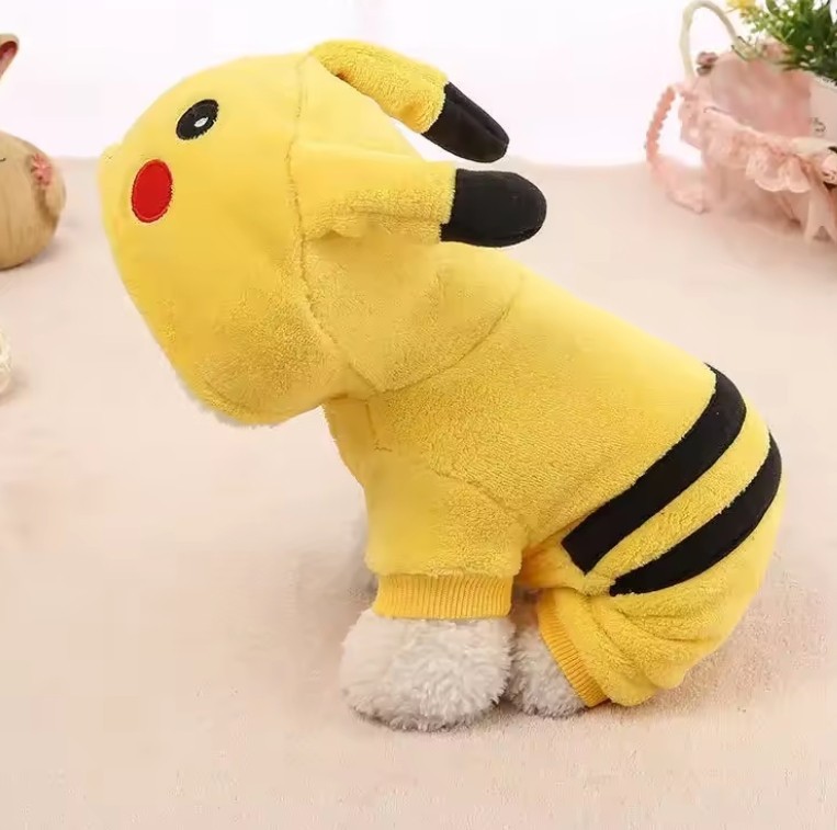 Cappottino Cane Pikachu Pile Morbido - Caldo Vestito Invernale Cani