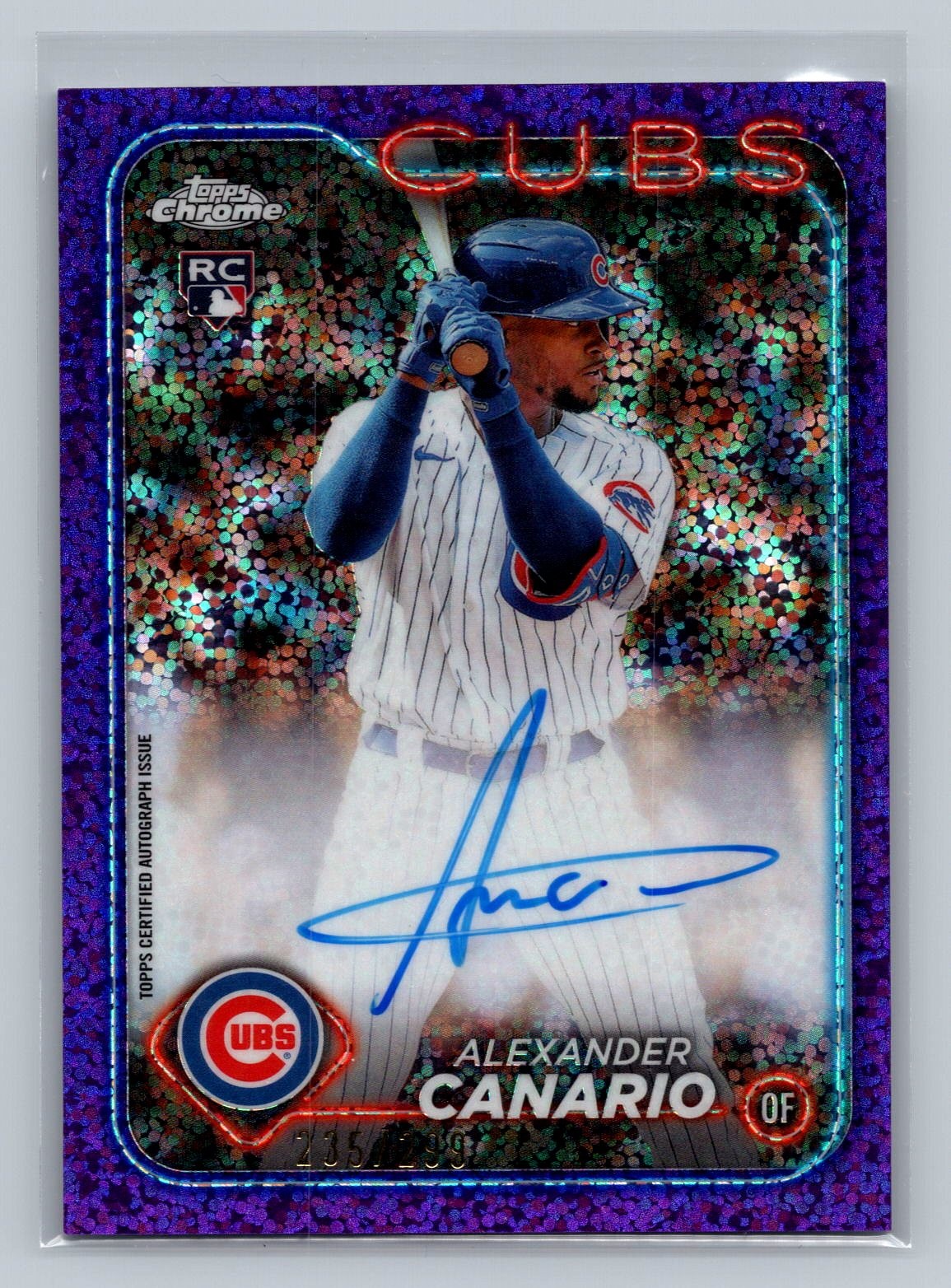 2024 Topps Chrome Alexander Canario Rookie Auto Purple Speckle #/299 #RA-AC