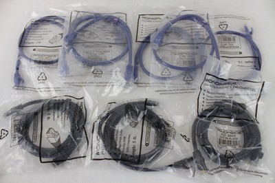 8 Monoprice Gold Plating Patch Cord UTP 550 Mhz Category 6 Blue Black 5' & 2'