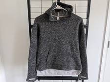 Athleta Girl Large 12 Gray Tweed Sweatshirt Hoodie Active Athleisure Vintage