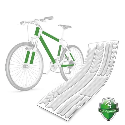 21 Teiliges Transparent Lackschutzfolie Set Ketten Streben Rahmenschutz Fahrrad  - Bild 1 von 4