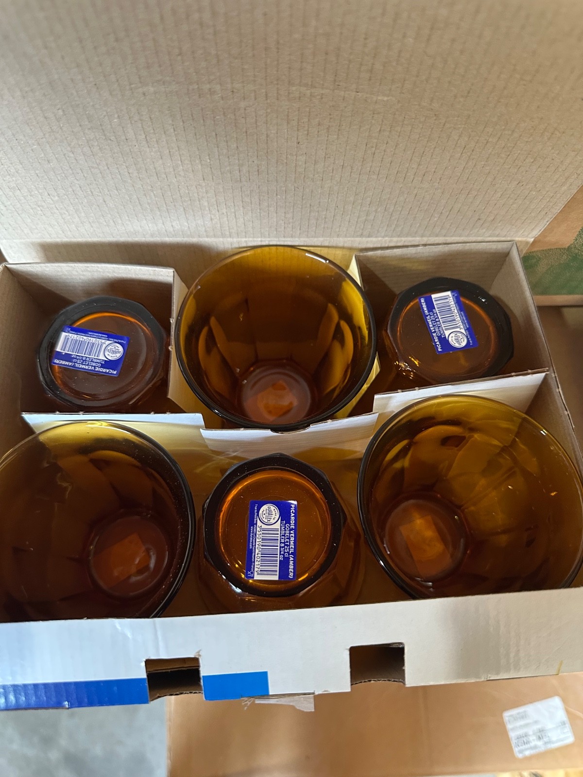 6x Bicchiere Duralex Picardie Vermeil 25Cl Vetro Temperato