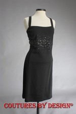 St John Milano Sequin/Crystal Shift, Sheath Dress Caviar Size 6 NWT MSRP 995