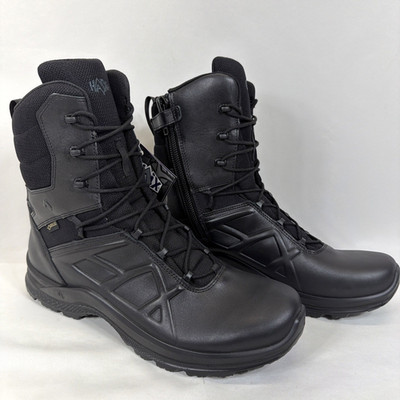 Haix Black Eagle Tactical 2.0 GTX High Black Boots Mens 13 W Gortex Side Zip