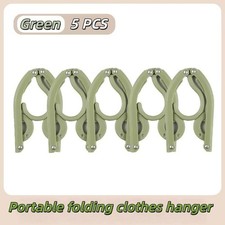 5X Travel Portable Foldable Clothes Coat Plastic Hangers Folding Slotted Tool UK