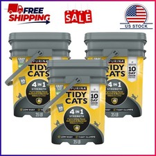3 Pack, Purina Tidy Cats 4-In-1 Strength Clumping Cat Litter, Floral Scent, 35lb