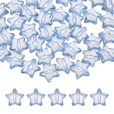 50pcs 20mm Acrylic Crystal Star Beads Clear Faceted Beads Sky Blue