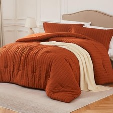 Terracotta Twin/Twin XL Comforter Set - 2 Pieces Seersucker Lightweight