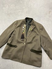 Vintage Traditional Green Loden Trachten Janker Blazer with Decorative Pins and