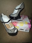 Chinese Laundry Sequin Leopard Heels Sculpted Wedge Women's 8.5 — photo 2
